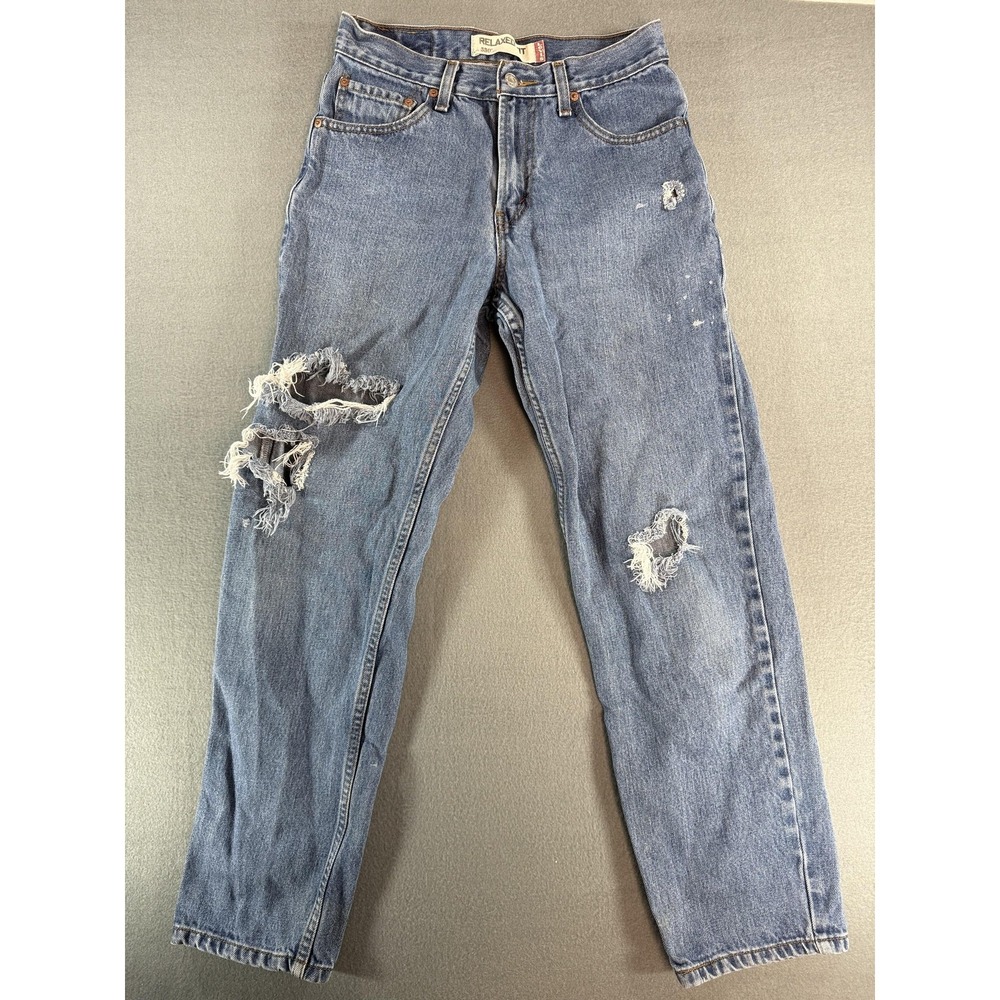 VTG Levis 550 Jeans Mens 30x32 Medium‎ Wash Blue Relaxed Distressed Grunge Y2k